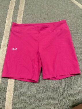 Under Armour Girls Bright Pink Athletic Bike Shorts